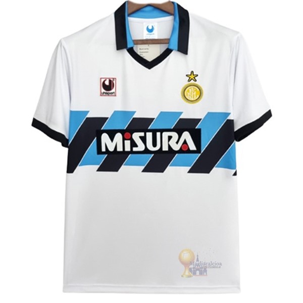 Calcio Maglie Away Maglia Inter Milán Stile rétro 1990 1991 Bianco