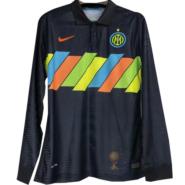 Calcio Maglie Away Manica lunga Inter Milán 2021 2022 Nero