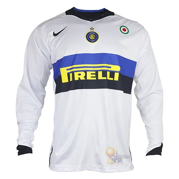 Calcio Maglie Away Manica lunga Inter Milán Stile rétro 2005 2006 Bianco