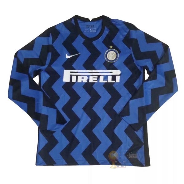 Calcio Maglie Casa Manga Larga Inter Milán 2020 2021 Blu