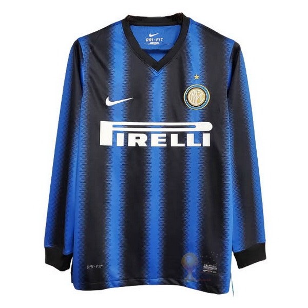 Calcio Maglie Casa Manga Larga Inter Milán Retro 2010 2011 Blu