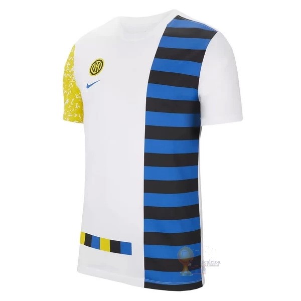 Calcio Maglie Formazione Inter Milán 2021 2022 Bianco Blu Giallo