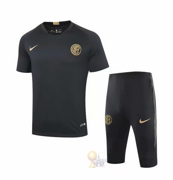 Calcio Maglie Formazione Set Completo Inter Milán 2019 2020 Nero Giallo