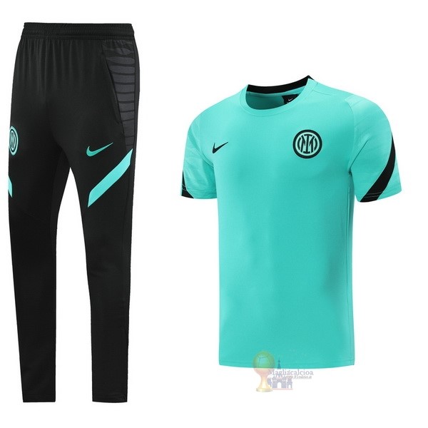 Calcio Maglie Formazione Set Completo Inter Milán 2021 2022 Nero Verde