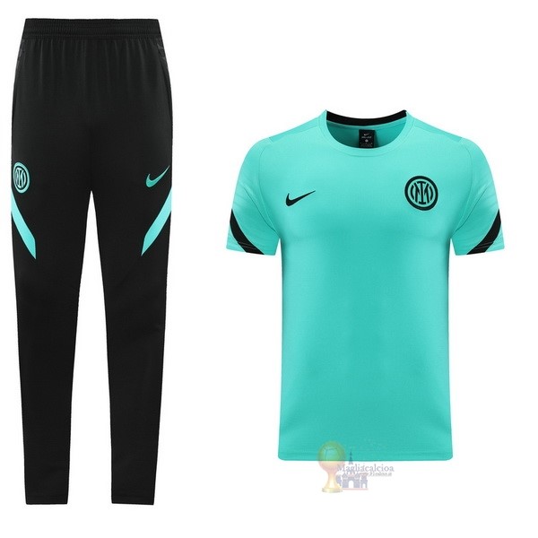 Calcio Maglie Formazione Set Completo Inter Milán 2021 2022 Nero Verde