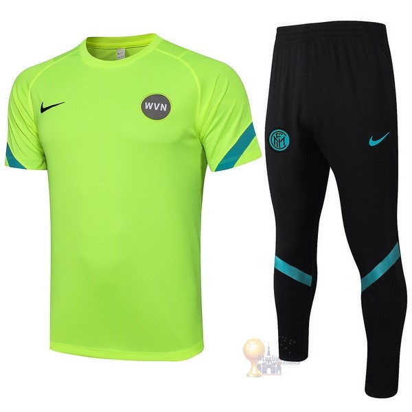 Calcio Maglie Formazione Set Completo Inter Milán 2021 2022 Verde Fluorescente