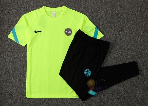 Calcio Maglie Formazione Set Completo Inter Milán 2021 2022 Verde Fluorescente