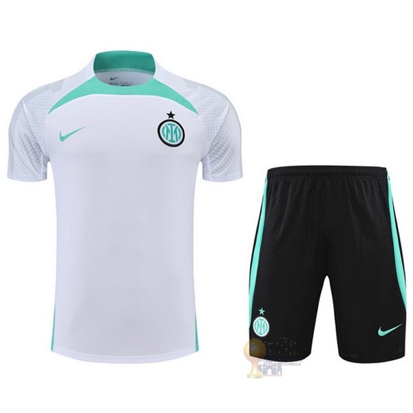 Calcio Maglie Formazione Set Completo Inter Milán 2022 2023 Bianco Verde