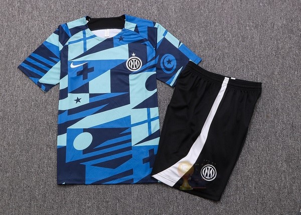 Calcio Maglie Formazione Set Completo Inter Milán 2022 2023 Blu Verde Nero