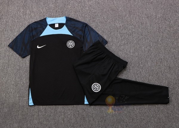 Calcio Maglie Formazione Set Completo Inter Milán 2022 2023 Nero Blu