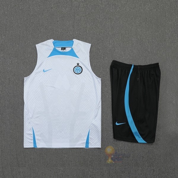 Calcio Maglie Formazione Sin Mangas Set Completo Inter Milán 2022 2023 Bianco Blu