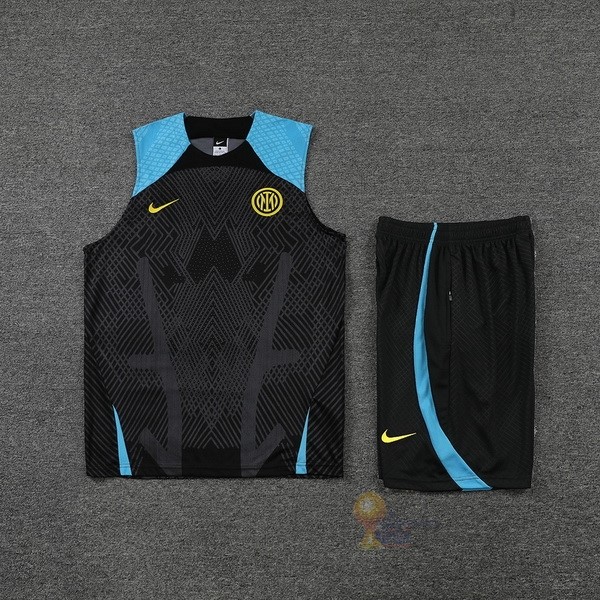 Calcio Maglie Formazione Sin Mangas Set Completo Inter Milán 2022 2023 Nero Blu