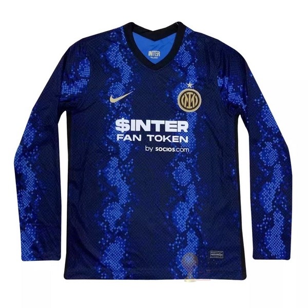 Calcio Maglie Home Manica lunga Inter Milán 2021 2022 Blu