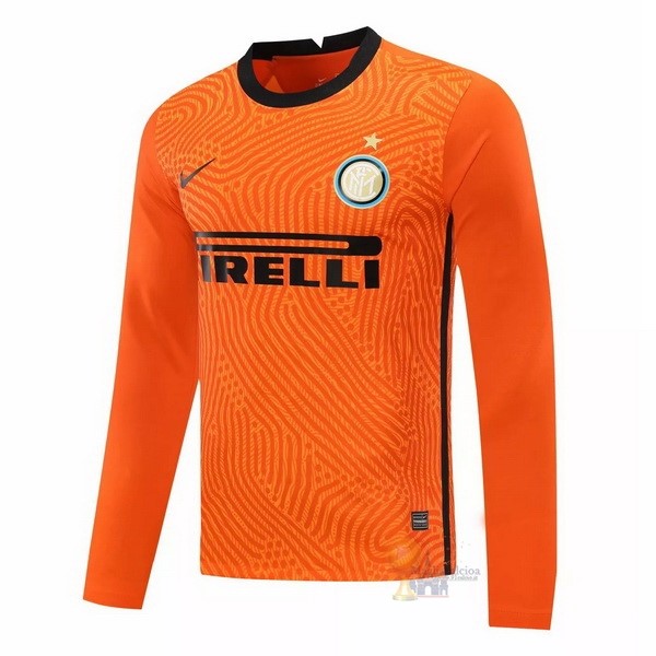 Calcio Maglie Manga Larga Portero Inter Milán 2020 2021 Arancione