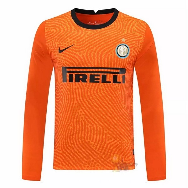 Calcio Maglie Manga Larga Portero Inter Milán 2020 2021 Arancione