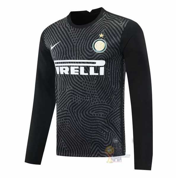 Calcio Maglie Manga Larga Portero Inter Milán 2020 2021 Nero