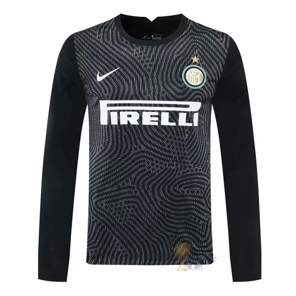 Calcio Maglie Manga Larga Portero Inter Milán 2020 2021 Nero