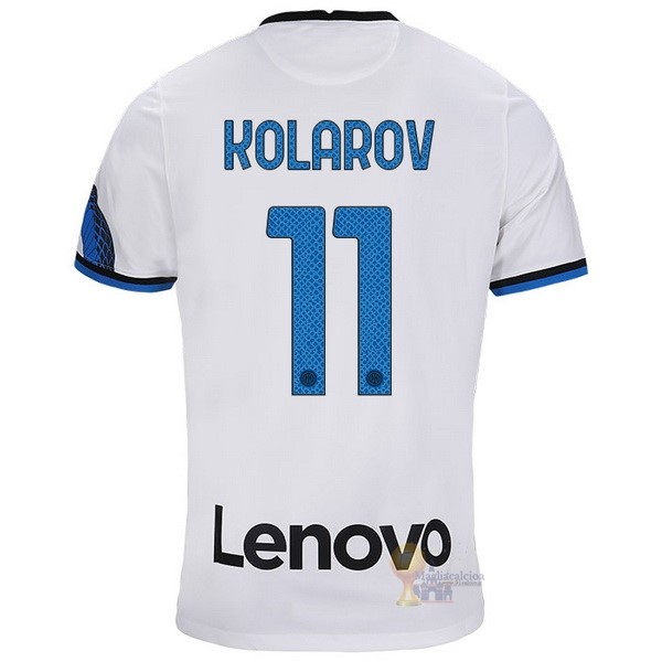 Calcio Maglie NO.11 Kolarov Away Maglia Inter Milán 2021 2022 Bianco