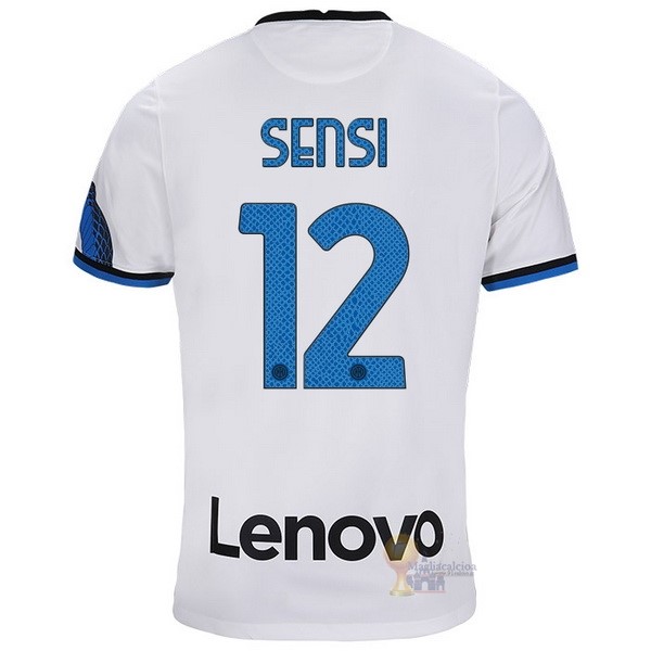 Calcio Maglie NO.12 Sensi Away Maglia Inter Milán 2021 2022 Bianco