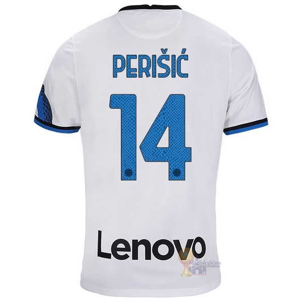 Calcio Maglie NO.14 Perišić Away Maglia Inter Milán 2021 2022 Bianco