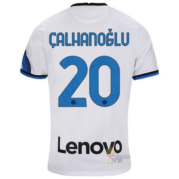 Calcio Maglie NO.20 Çalhanoğlu Away Maglia Inter Milán 2021 2022 Bianco