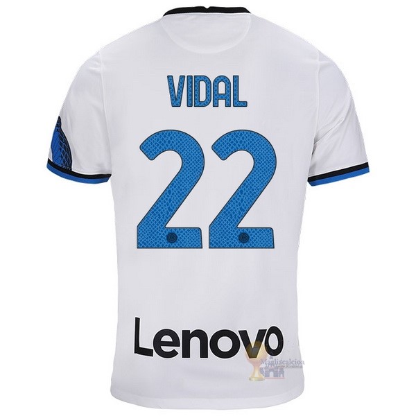 Calcio Maglie NO.22 Vidal Away Maglia Inter Milán 2021 2022 Bianco