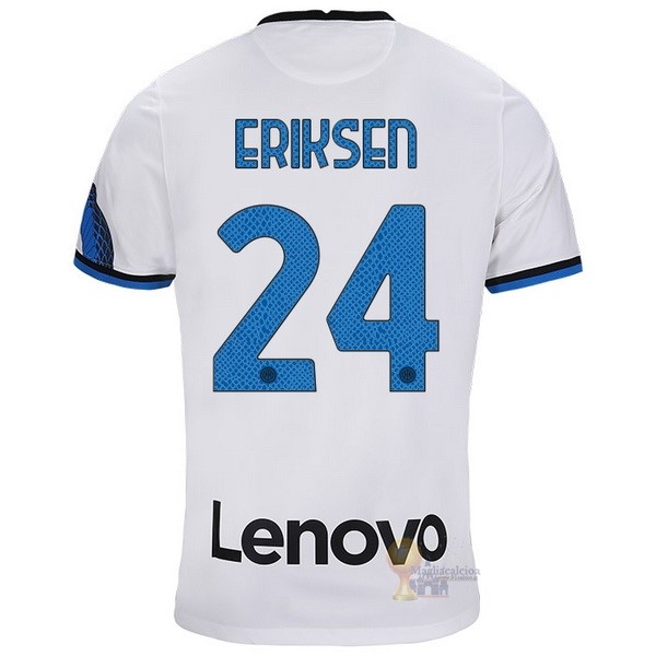 Calcio Maglie NO.24 Eriksen Away Maglia Inter Milán 2021 2022 Bianco