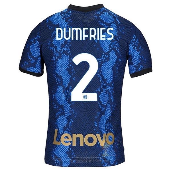 Calcio Maglie NO.2 Dumfries Home Maglia Inter Milán 2021 2022 Blu