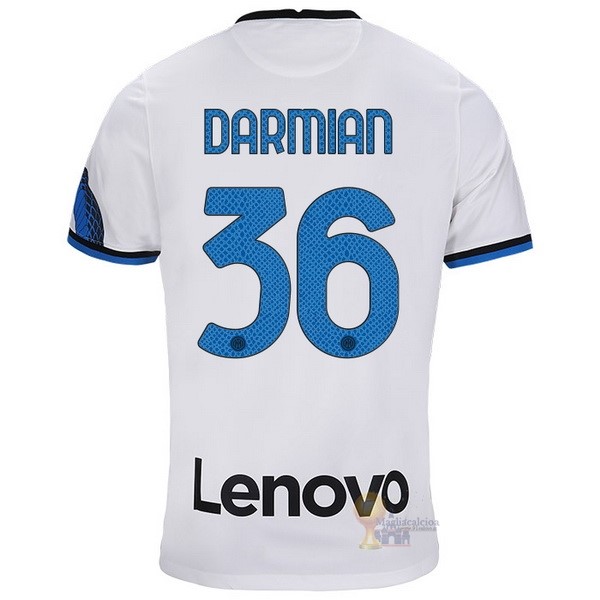 Calcio Maglie NO.36 Darmian Away Maglia Inter Milán 2021 2022 Bianco