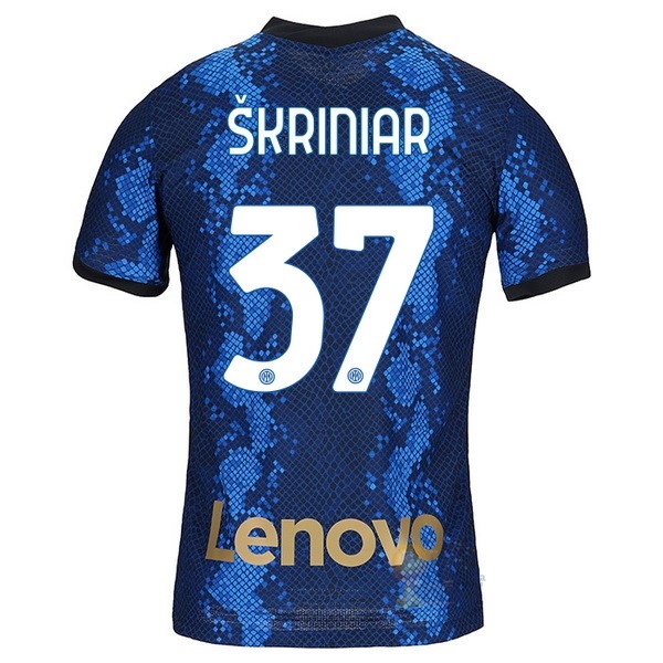 Calcio Maglie NO.37 Škriniar Home Maglia Inter Milán 2021 2022 Blu