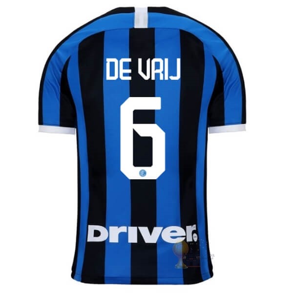 Calcio Maglie NO.6 De Vrij Home Maglia Inter Milán 2019 2020 Blu
