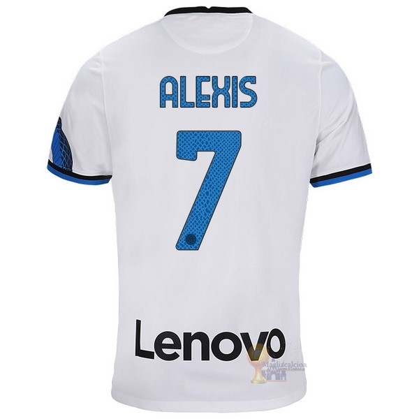 Calcio Maglie NO.7 Alexis Away Maglia Inter Milán 2021 2022 Bianco