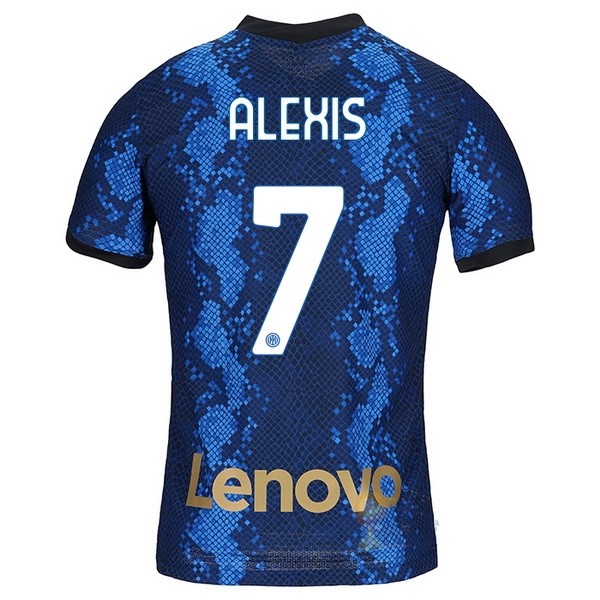 Calcio Maglie NO.7 Alexis Home Maglia Inter Milán 2021 2022 Blu