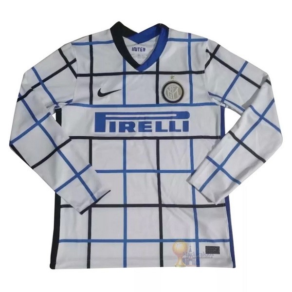 Calcio Maglie Segunda Manga Larga Inter Milán 2020 2021 Bianco