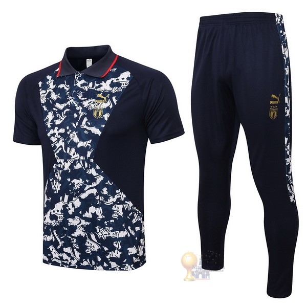 Calcio Maglie Set Completo Polo Italia 2021 Blu Navy