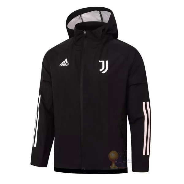 Calcio Maglie Giacca a vento Juventus 2020 2021 Nero Bianco