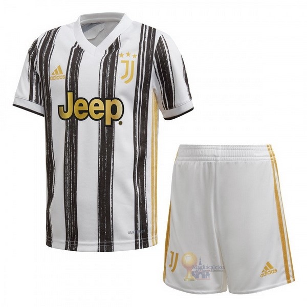 Calcio Maglie Home Conjunto De Bambino Juventus 2020 2021 Bianco Nero