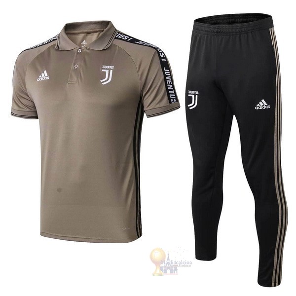 Calcio Maglie Set Completo Polo Juventus 2019 2020 Marrone Nero