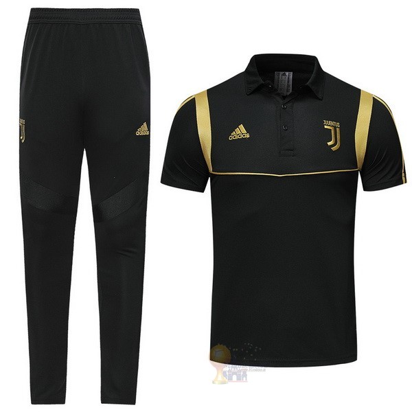 Calcio Maglie Set Completo Polo Juventus 2019 2020 Nero Giallo