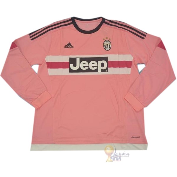Calcio Maglie Away Manica lunga Juventus Stile rétro 2015 2016 Rosa