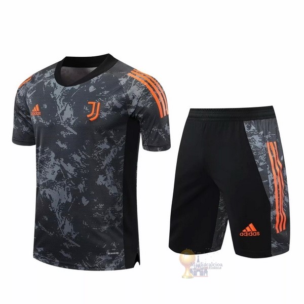 Calcio Maglie Entrenamiento Conjunto Completo Juventus 2020 2021 Grigio Arancione