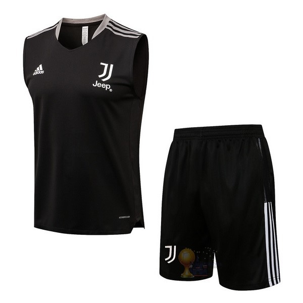 Calcio Maglie Formazione Sin Mangas Set Completo Juventus 2021 2022 Nero Grigio