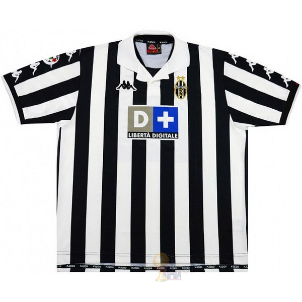 Calcio Maglie Home Maglia Juventus Retro 1999 2000 Nero Bianco