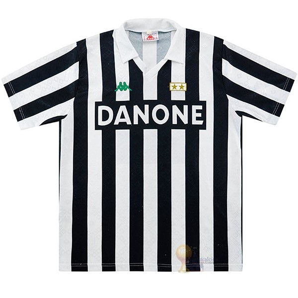 Calcio Maglie Home Maglia Juventus Stile rétro 1992 1994 Nero Bianco