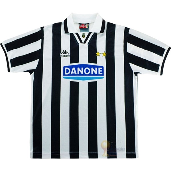 Calcio Maglie Home Maglia Juventus Stile rétro 1994 1995 Nero Bianco