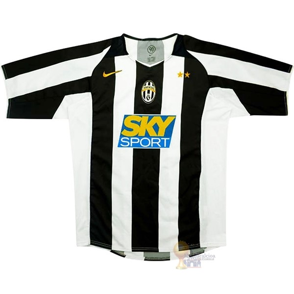 Calcio Maglie Home Maglia Juventus Stile rétro 2004 2005 Nero Bianco