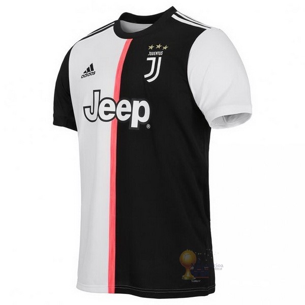 Calcio Maglie Home Maglia Juventus Stile rétro 2019 2020 Bianco Nero