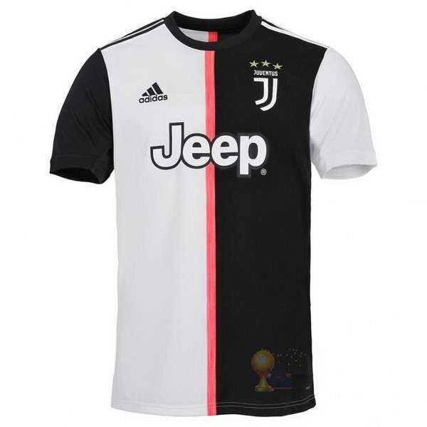 Calcio Maglie Home Maglia Juventus Stile rétro 2019 2020 Bianco Nero