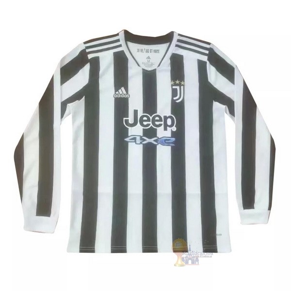 Calcio Maglie Home Manica lunga Juventus 2021 2022 Bianco Nero