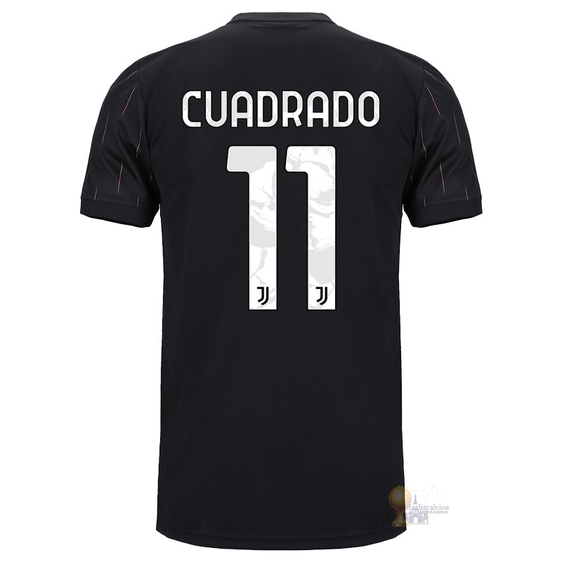 Calcio Maglie NO.11 Cuadrado Away Maglia Juventus 2021 2022 Nero
